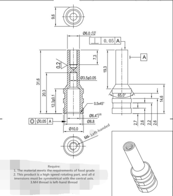 Elektrophorese CNC-Abdrehen-Teile, Hexenniet-Nuss fastenal 6x31.6mm